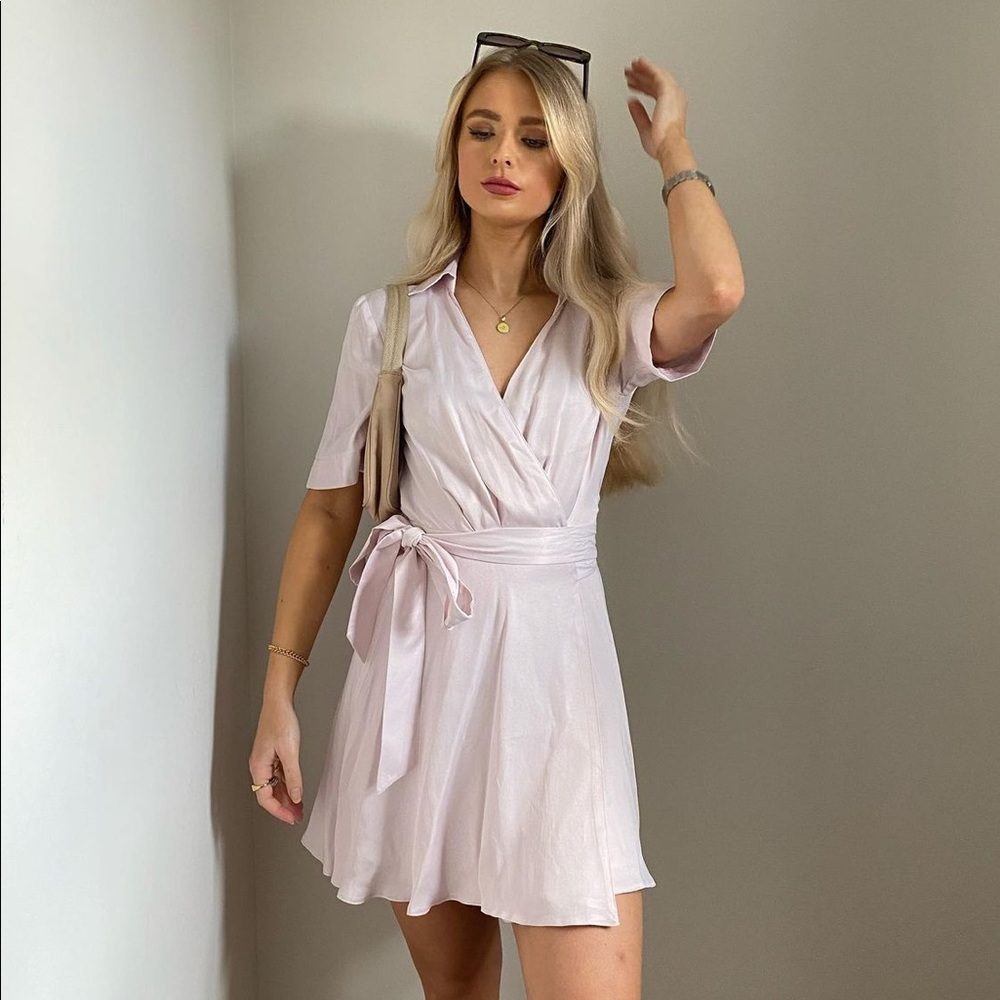 NWT Zara Satin Effect Wrap Dress